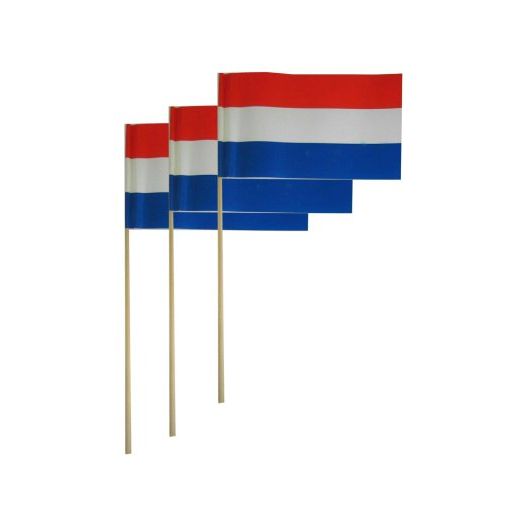 Zwaaivlaggetje Nederland 11x21cm - rood/wit/blauw | papier