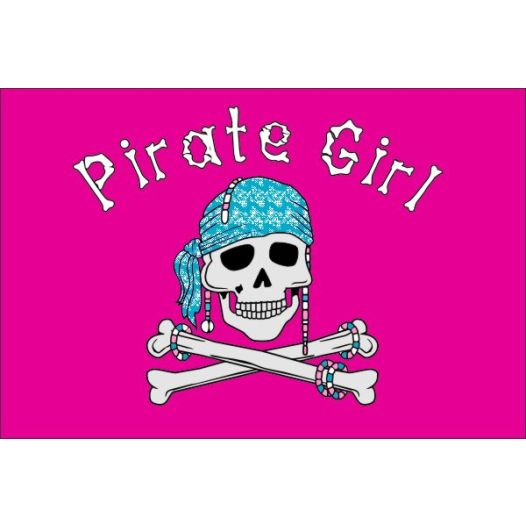 Pirate Girl Piraten vlag 30x45cm