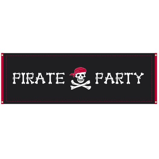 Piraten spandoek Pirate Party 2,2m