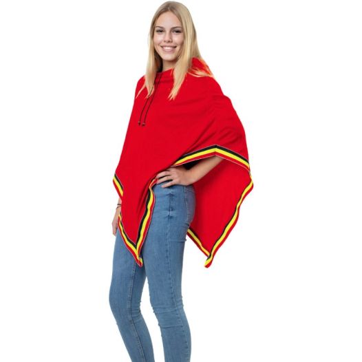 Poncho Belgie | Rood