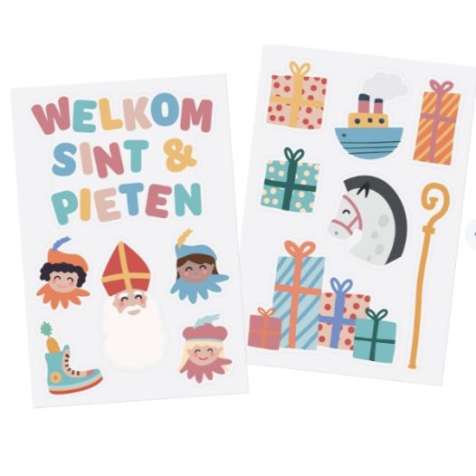 Welkom Sint en Piet Raamstickers