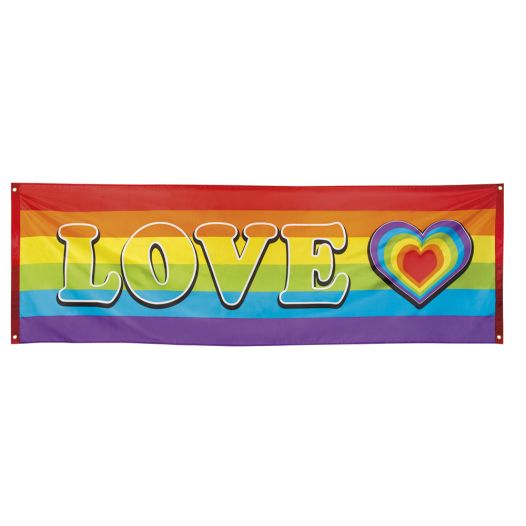 Spandoek Regenboog Love - 74x220cm