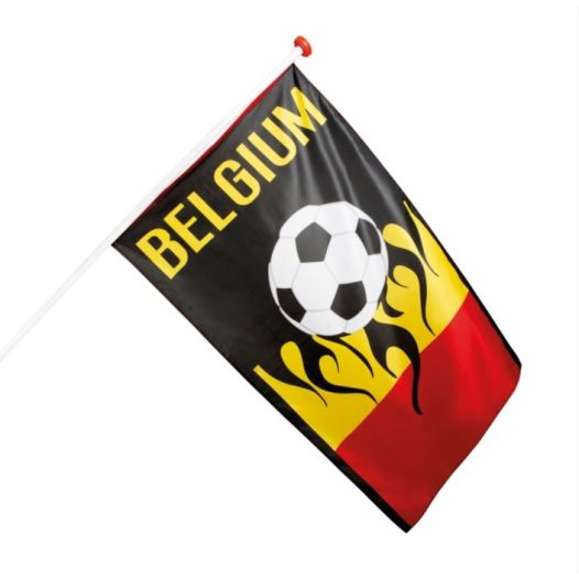 Belgische vlag met voetbal 90x150cm