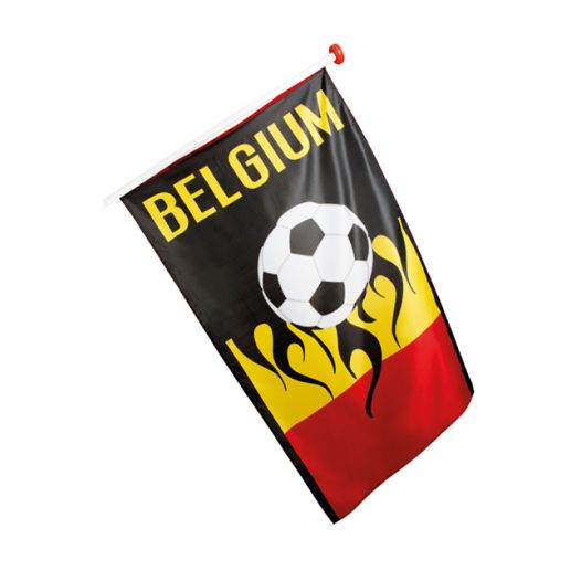 Belgische vlag met Voetbal - 90x150cm