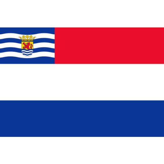 Vlag Nederland met inzet Zeeuwse vlag 70x100cm - Spunpoly