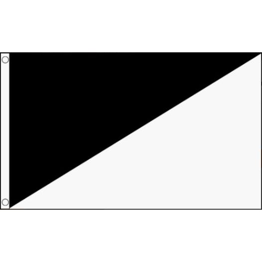 Vlag zwart/wit diagonaal, racevlag 60x90cm | Best Value