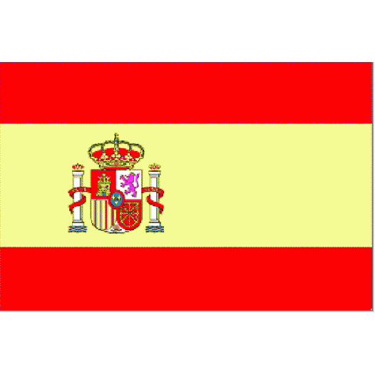 Vlag Spanje met wapen 30x45cm