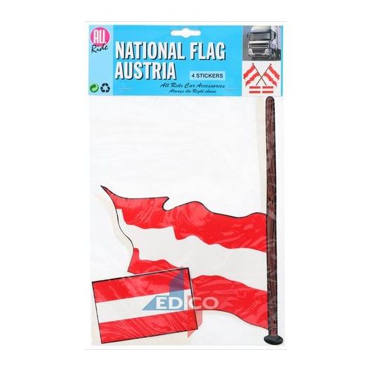 Stickers Oostenrijkse vlag | 4 stuks - 2 varianten