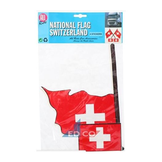 Stickers Zwitserse vlag | 4 stuks (2 varianten)