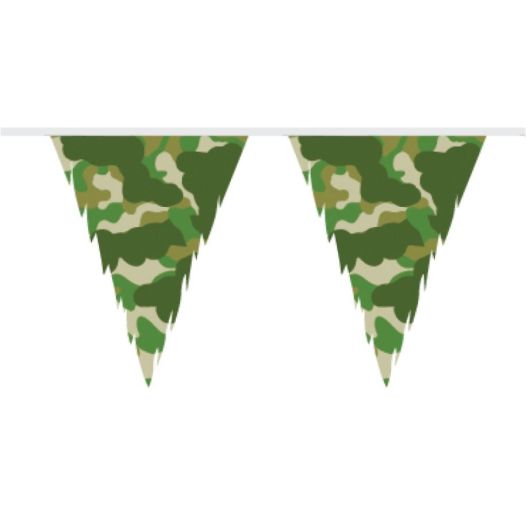 Stoere Vlaggenlijn Camouflage Legerprint - 10 meter