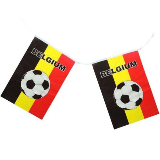 Vlaggenlijn Belgie met voetbal - 10 meter | Plastic