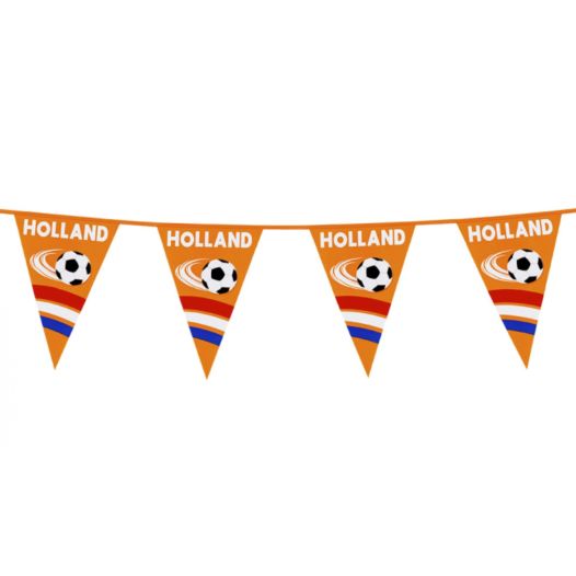 Vlaggenlijn Oranje met Nederlandse vlag - 6 meter | Plastic