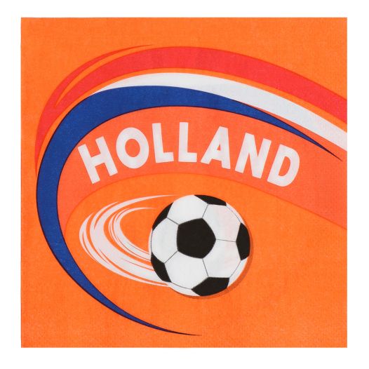 Voetbal Servetten Oranje 20 stuks