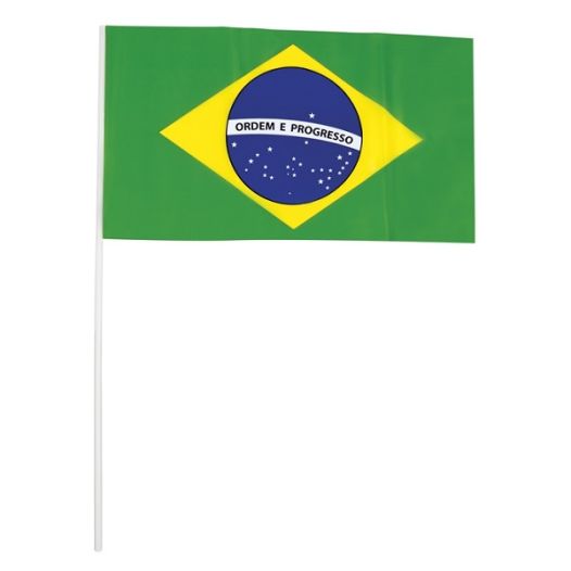 Zwaaivlaggetjes Brazil 42cm per 10 stuks