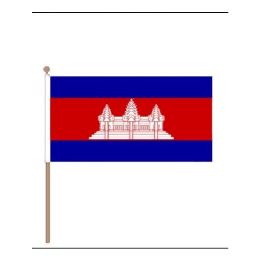 Zwaaivlag Cambodja 30x45cm | stof